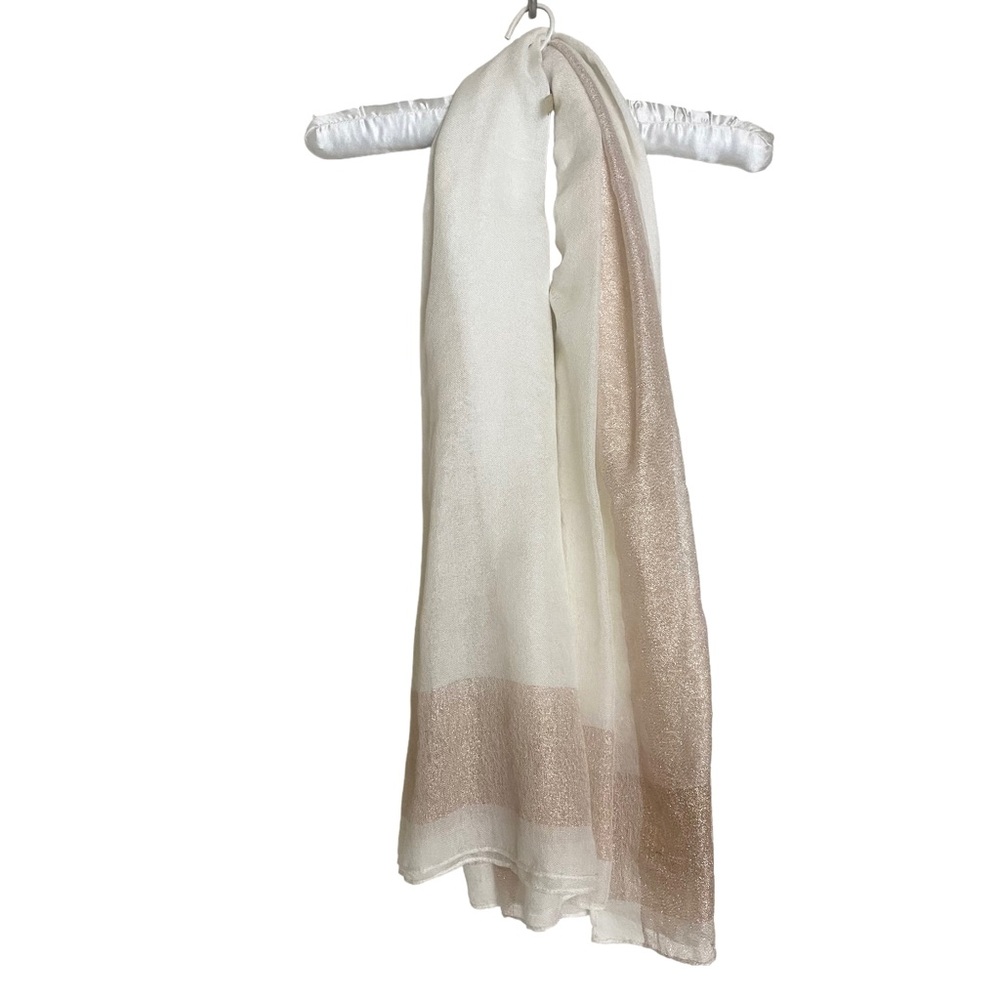 Rose Gold & Cream Lightweight Gauzy Scarf